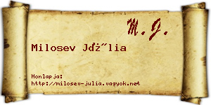 Milosev Júlia névjegykártya